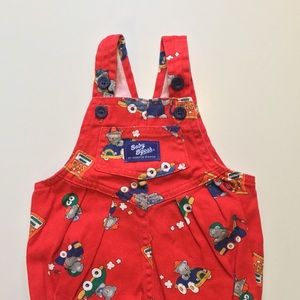 Vintage 3-6m Rare Driver Bear Overalls